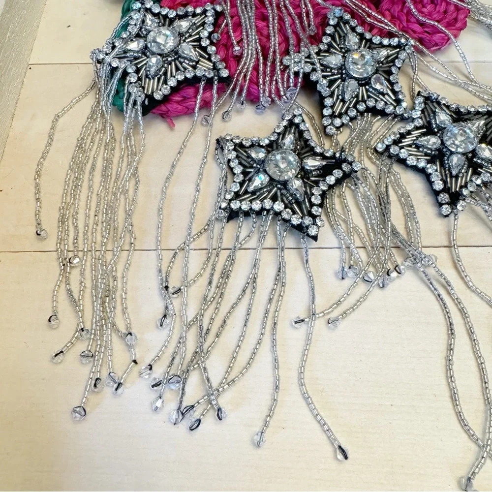 Fashion Embroidery Crown Wing Patch Pentagram Tassel Badge Decorative Patch